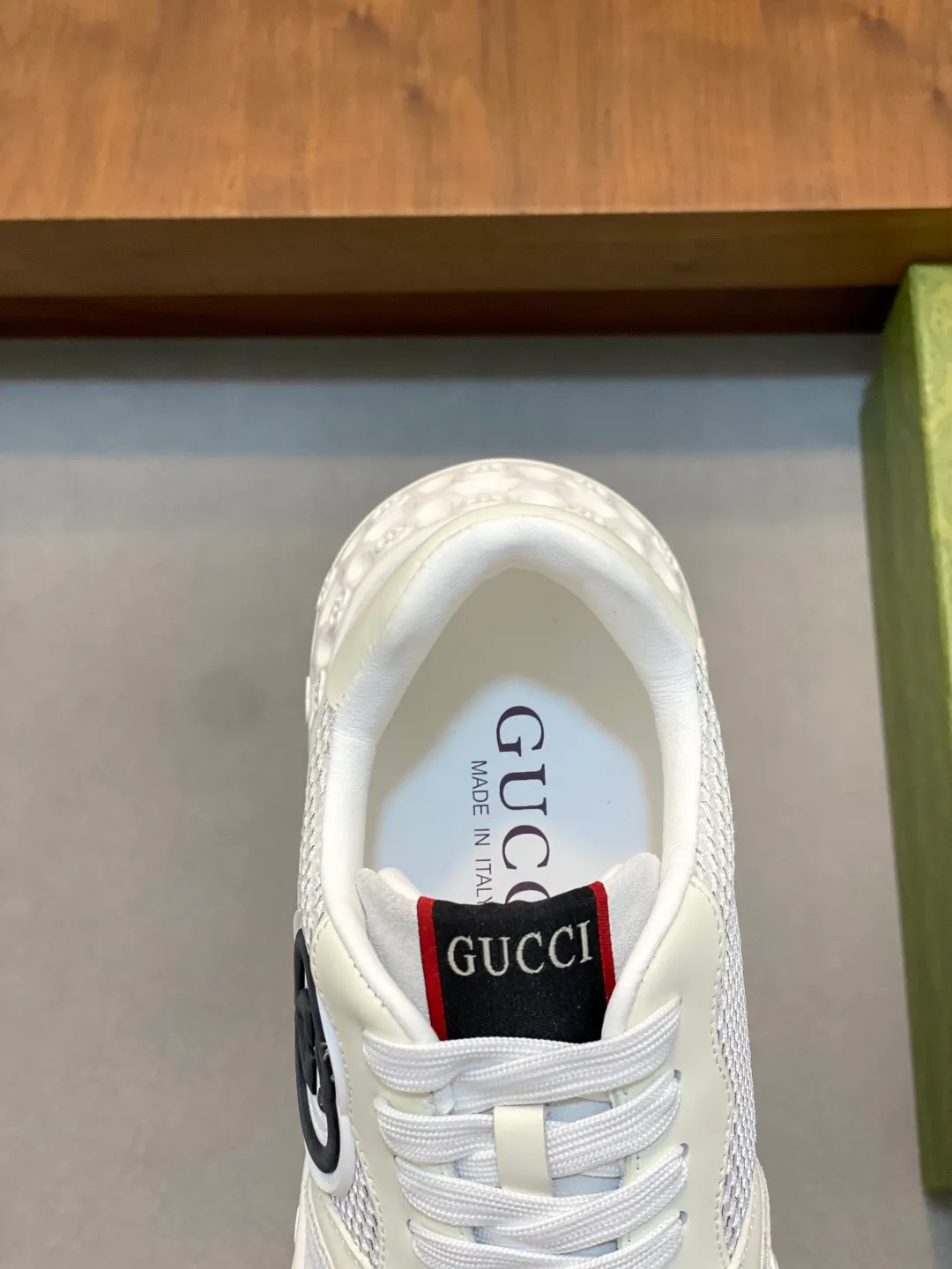 Men's shoes 💰780 [Gucci] Gucci - High-end quality original order - Upper: Napa calfskin, pebbled calfskin, computer embroidered brand totem - Inner: water-dyed cowhide - Outsole: ultra-light TPU·rubber; two-color molded outsole -Super high quality control·Fine workmanship: highlighted (high-end·luxury·grade) -Size: 38-44 (38 45 can be customized)